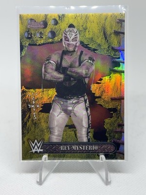 REY MYSTERIO #/50 SP! 2025 Topps Chrome WWE + Cactus Jack Gold Refractor WWE RAW