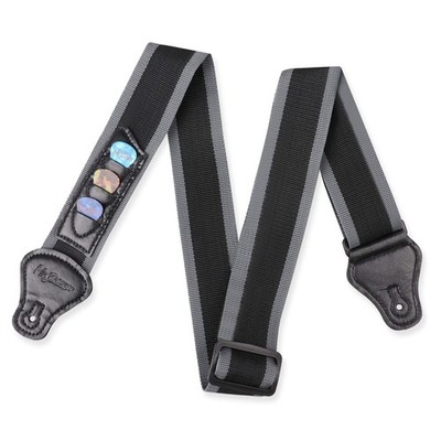Adjustable Guitar Strap with Pick Holders for Acoustic Electric Guitar