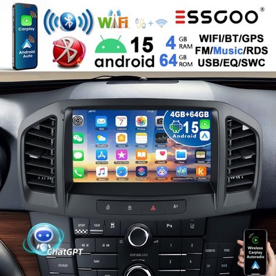 4+64G Android 15 Für Opel Insignia A 2008-2013 9'' Autoradio Carplay GPS NAVI GPT