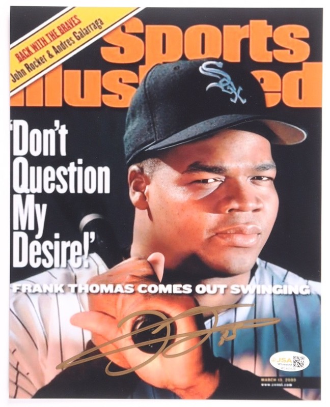 Frank Thomas Signed Autographed Chicago White Sox 8x10 Photo AUTO JSA COA