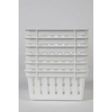  6 pack Mainstays Square Mini Plastic Storage Trays, Stackable, White, 3-Pack