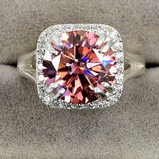 5.40 Ct Certified Pink Diamond Solitaire Ring-Free Diamond Studs. Free Tariffs.