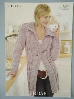LADIES' CABLE JACKET, 4 sizes 81-117cm 12ply - SIRDAR Knitting Pattern ...