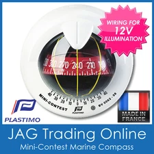 PLASTIMO MINI-CONTEST WHITE SAILBOAT COMPASS-Marine/Sailing