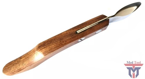 Hoof Knife Medium Loop Oval Farrier Horse Stainless Steel Blade Wooden Handle - Picture 1 of 3