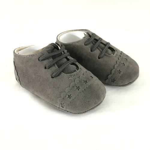 Baby Girls Sneakers Faux Suede Slip On Gray Soft Sole Size 3 - Bild 1 von 4