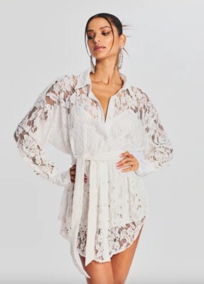 off shoulder cocktail dress white Vera Off Shoulder Mini Dress Small / Ivory main image 1