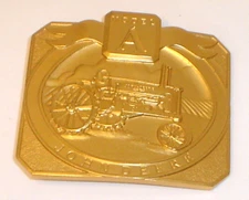 Vintage 1989 John Deere Model A Tractor Gold Plated Belt Buckle (Unused) Beauty!