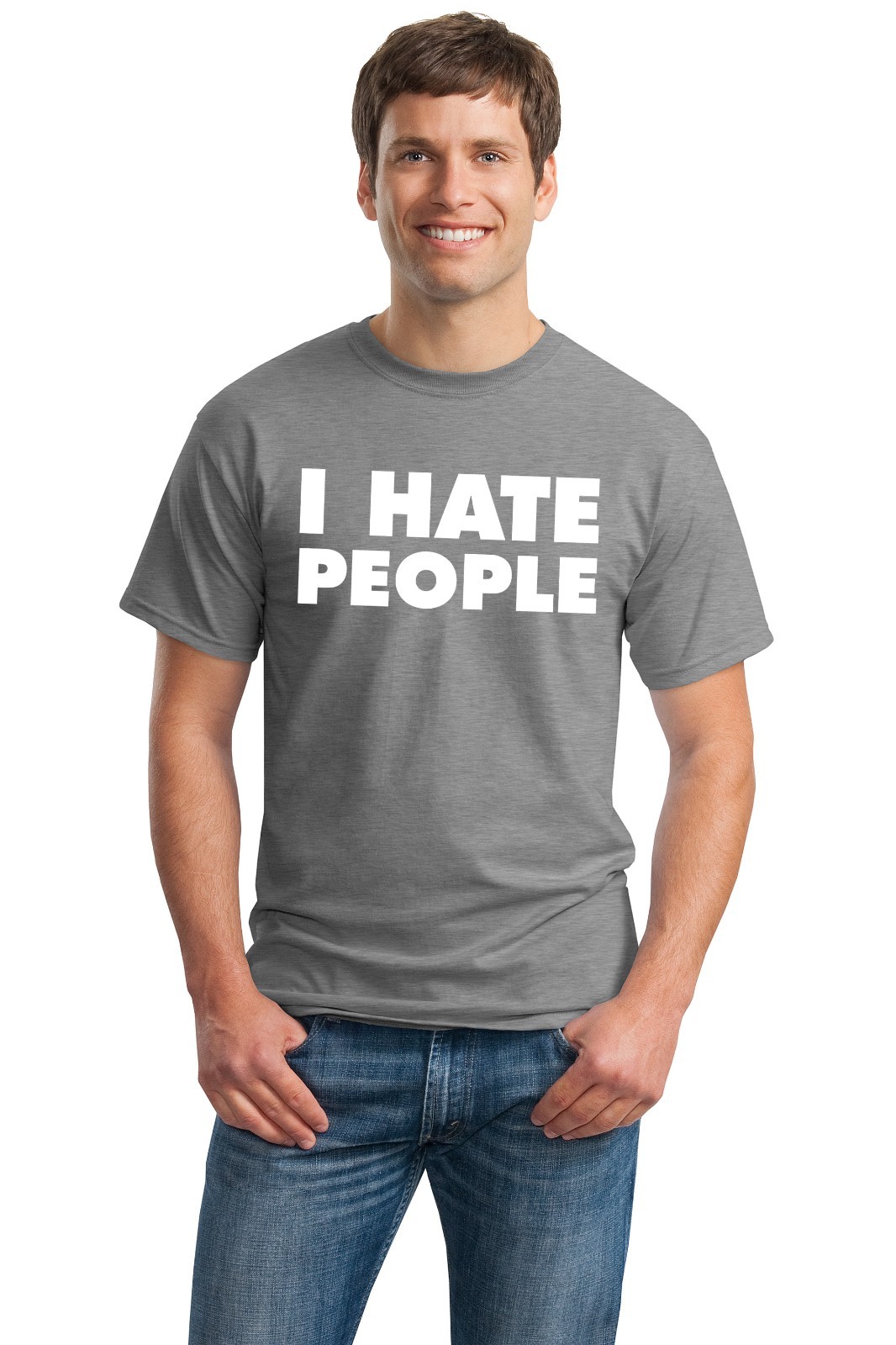 T-shirt Humour "I Hate People" - Couleur Noire, 100% Coton, Tailles S à 3XL - Neuf Avec étiquettes