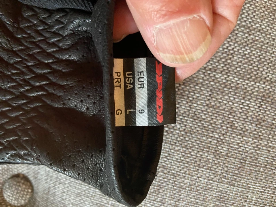 Летние дорожные перчатки Spidi — черные кожаные мотоциклетные перчатки — большие - Изображение 4 из 4