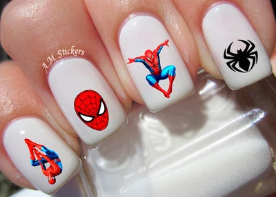 HANDMADE Spider Man Nail Art Stickers Transfers Decals Set of 66 - A1272