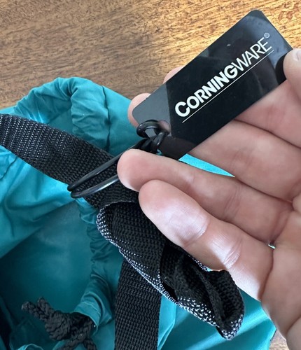 NEW WITH TAGS Corningware Corning Ware Green Draw String Carry Lunch Bag 10x7 - Picture 5 of 5