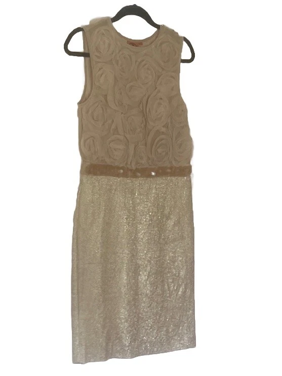 Abito da cocktail vintage Tory Burch rose e oro ne rimangono solo pochi taglia 0