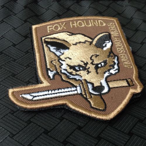 Metal Fox Hound Specia Forces Groups Fox hound  Tactical Hook Loop Patch Desert - Picture 3 of 6