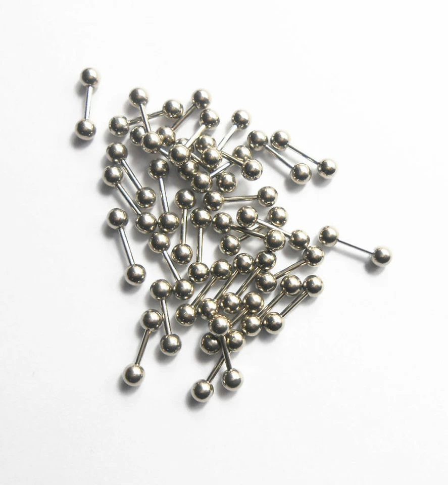 10PCS 14Size Surgical Steel Bar - Lip Wear Nail Nose Septum Ear Ring Various - Image 2 of 4