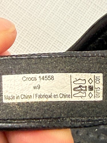 Crocs Sandals Cyprus IV High Heels Black Style 14558 Comfort Womens Sandals Sz 9 - Picture 11 of 11