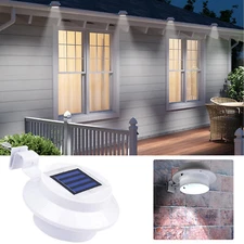 LED Solar Power Gutter Light Waterproof Outdoor Garden Door Fence Deck Wall Lamp