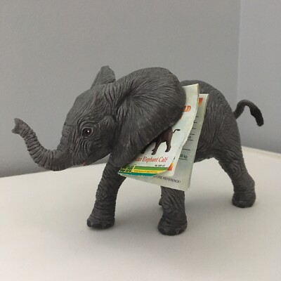 Vintage 1994 Safari Ltd Baby Elephant Calf Vanishing Wild Collection 7''x4''  NOS