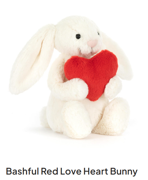Jellycat Bashful Red Love Heart Bunny Valentine's medium 31 cm NEW