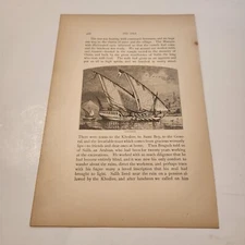 Dahabieh Boat Nile River Egypt c. 1879 Engraving (15)