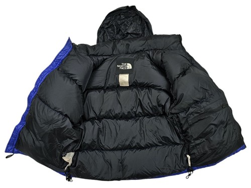 HOT VTG Men's THE NORTH FACE @ 700 NUPTSE QUILT DOWN HOODED PUFFER BLUE Jacket S - Picture 12 of 16