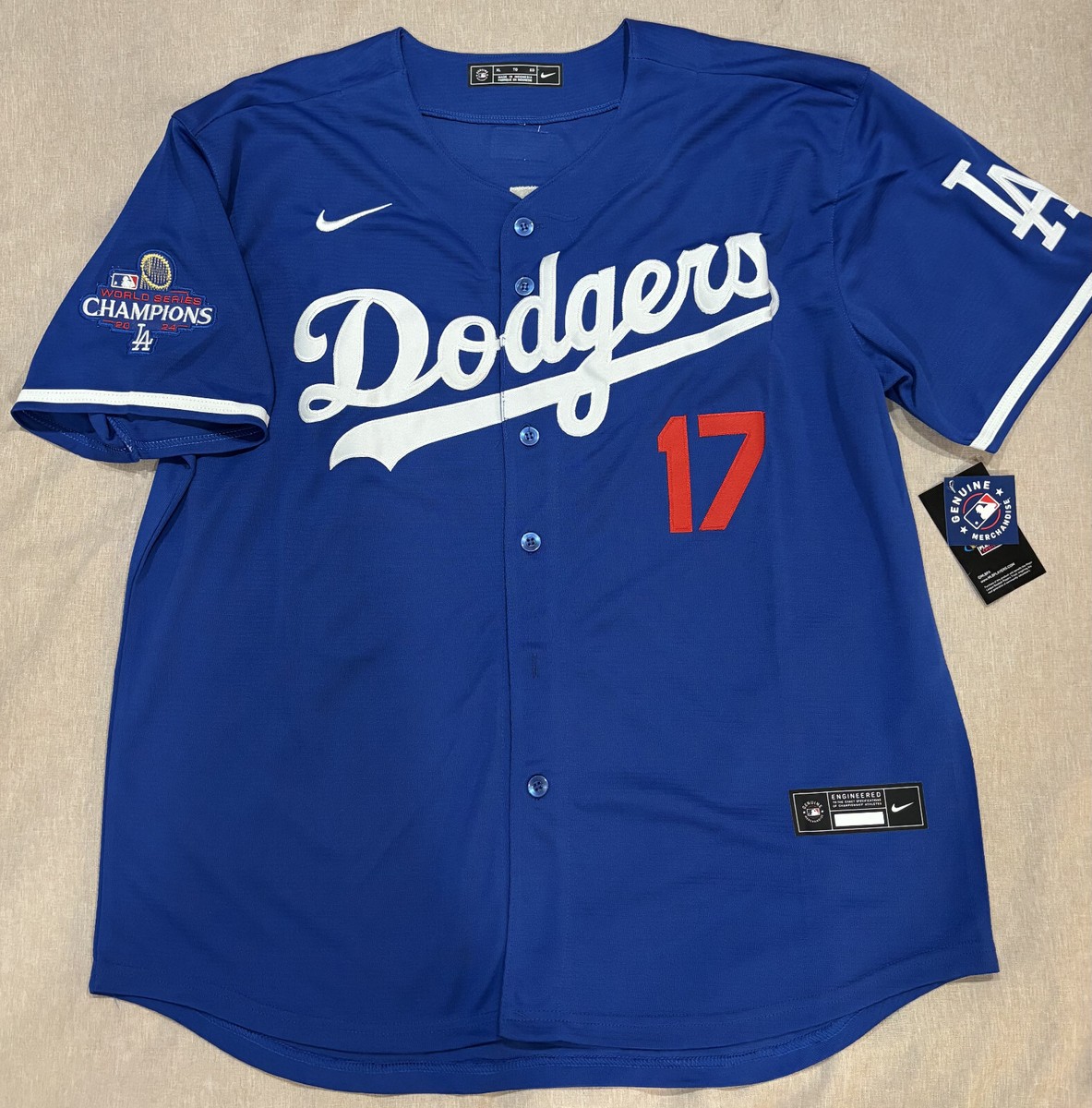 OHTANI 17 Dodgers ユニフォーム ネイビー Ohtani #17 world series Los Angeles Dodgers Blue custom