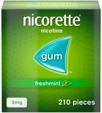 Nicorette FreshMint fresh Mint Gum, 2 mg, 210 Pieces "ships super fast from USA"