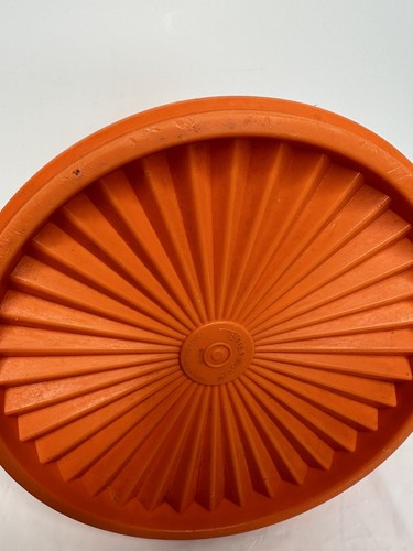 Vintage Tupperware Servalier Tall Orange Canister 1222-4 With Lid Retro - Picture 8 of 11
