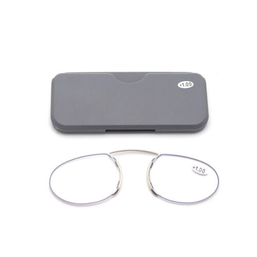 MINI Clip Nose Reading Glasses 1.0 To 3.5 Portable Presbyopic With Case Reader - Picture 8 of 17