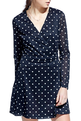 Mango MNG Polka-Dot Flared Dress - BNWT - UK SIZE 6 UVP £30