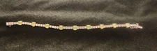 Great Vintage Opal & Rhinestone Bracelet Stamped Sun BR Great Colors & Details