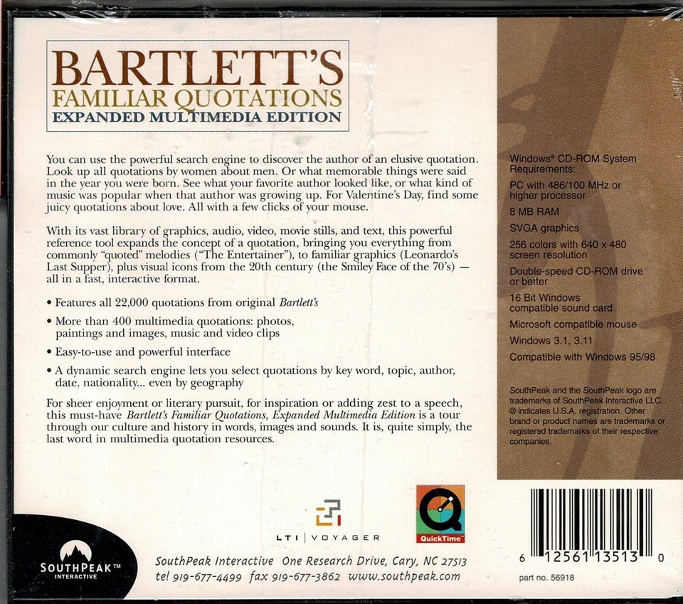 Bartlett's Familiar Quotations Pc Brand New XP Multimedia 22,000 Quotations - Image 2 of 2