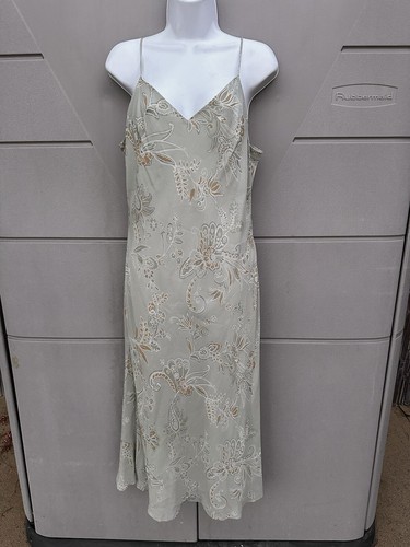 David Warren NY VTG Y2k 90s Silk Floral Midi Slip Dress Fairy Cottagecore Sz 12 - Picture 2 of 7