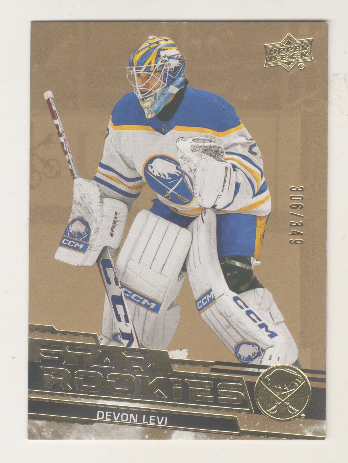 2023-24 Upper Deck STAR ROOKIES GOLD #14 DEVON LEVI RC Rookie 306/349 Sabres