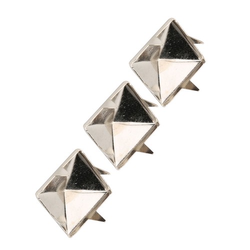 100pcs Square Pyramid Punk Rivets 4 Claw Metal Studs for Bracelets Clothing - Picture 11 of 12