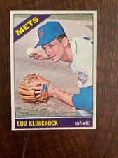 1966 TOPPS #589 LOU KLIMCHOCK NEW YORK METS BASEBALL CARD NM