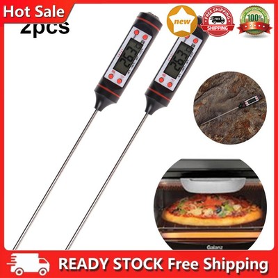 2 Pcs Digital Meat  Food  Thermometer Kitchen Cooking  Probe BBQ Cooking
