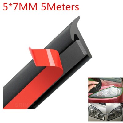 5M T Type Gummidichtungsstreifen Schwarz Für Car Edge Trim Bumper Lip Side Rock