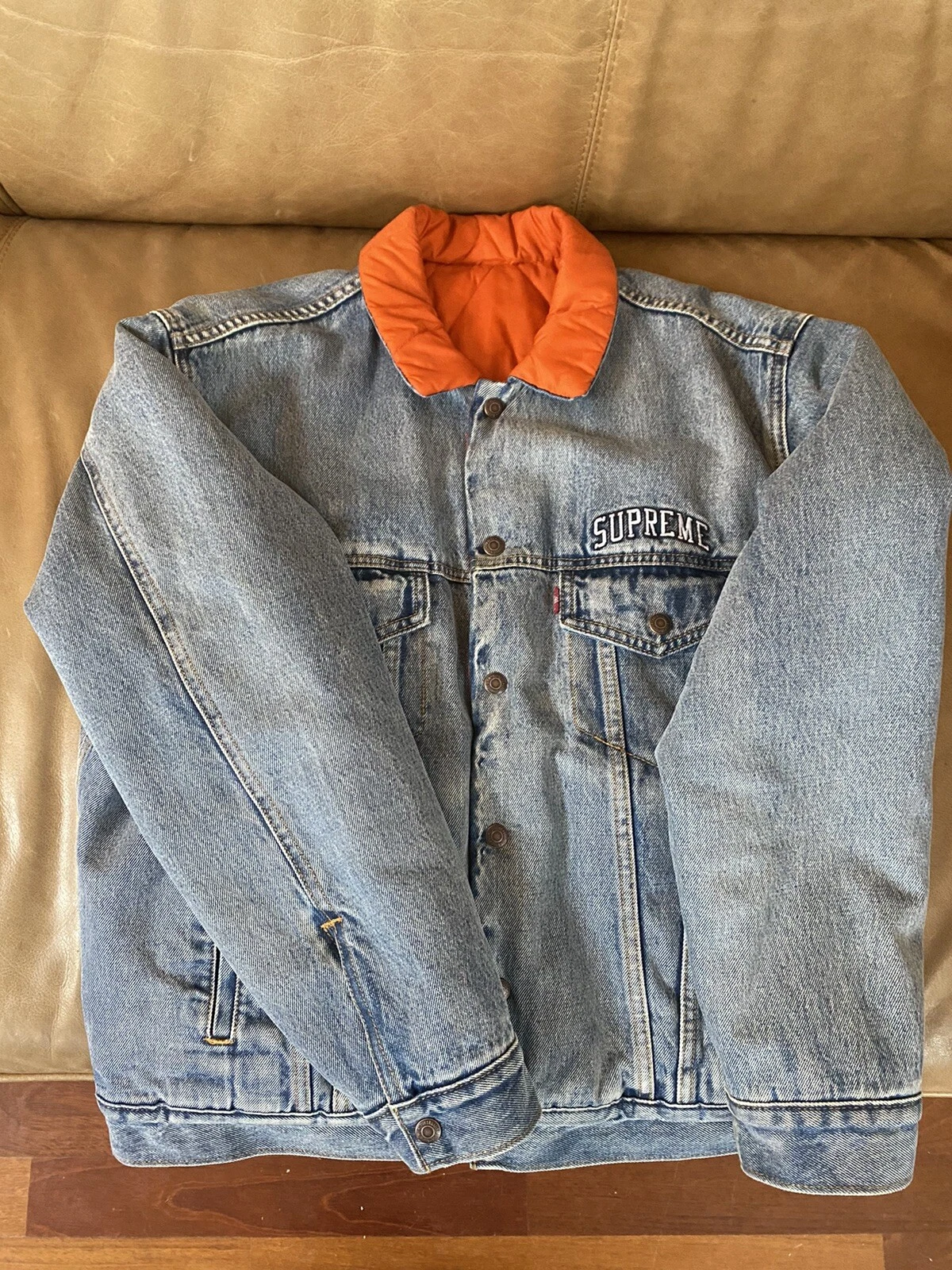 Veste de camionneur réversible matelassée Supreme®/Levi's® (taille M) moyenne FW18