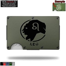 LEO Seal Symbol Birth Laser Engraved Onto An Aluminum Wallet