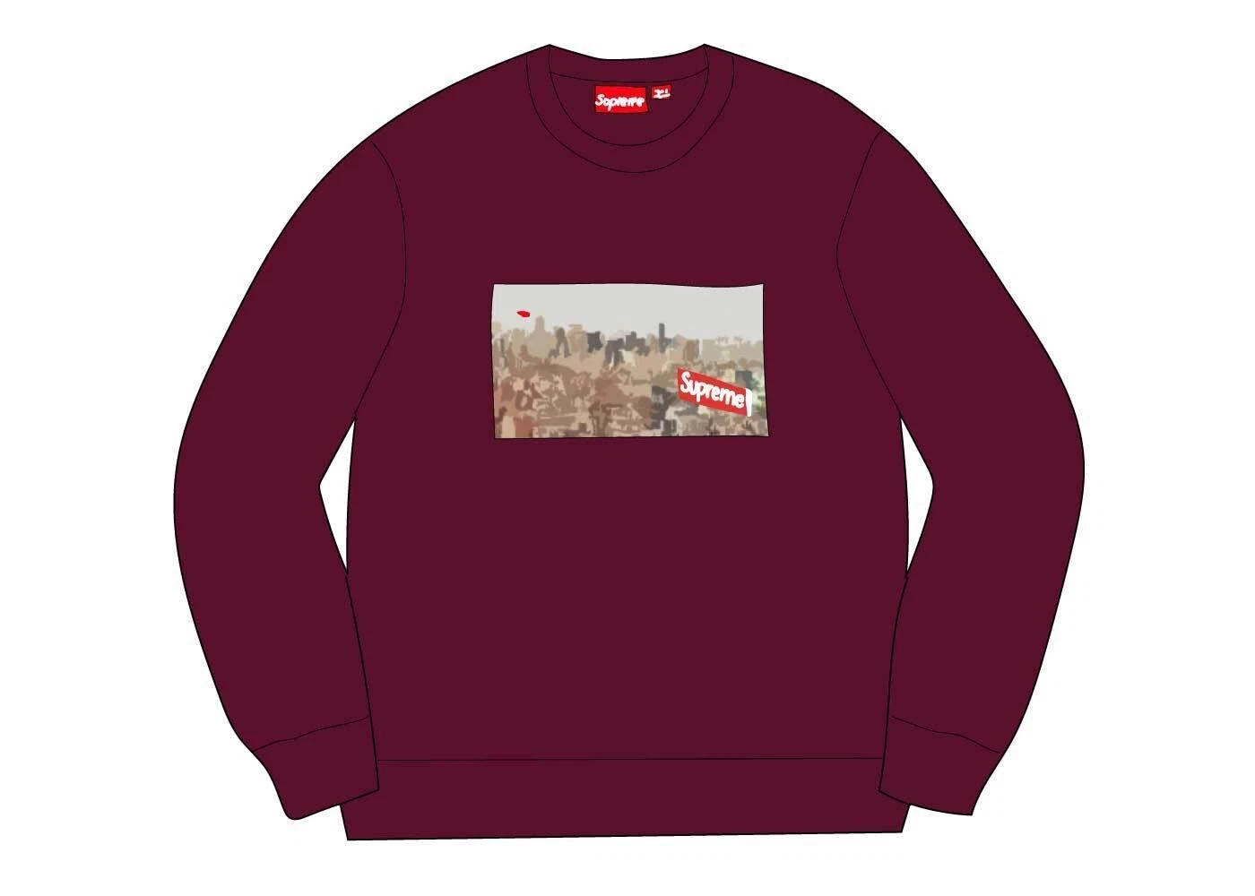 Supreme Aerial Crewneck Burgundy (FW20SW93) Size Large