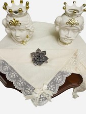 Tovaglia Tavola Panna con Applicazione di Pizzo – Made in Italy, Diversi Formati