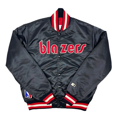 NBA BLAZERS ボンバージャケット 黒 Vtg Rare NBA Portland Trailblazers Black Starter Satin