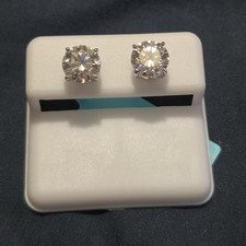 925 Sterling Silver Lab-Created Moissanite Ro...