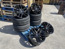 NEW 4x 22” RANGE ROVER SPORT STYLE ALLOY WHEELS VELAR BMW X6 5x120 BLACK + TYRES
