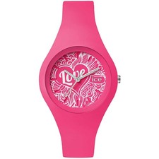 Womens Wristwatch ICE WATCH LOVE ICE.LO.PK.DO Small 33mm Silicone Fuchsia NEW