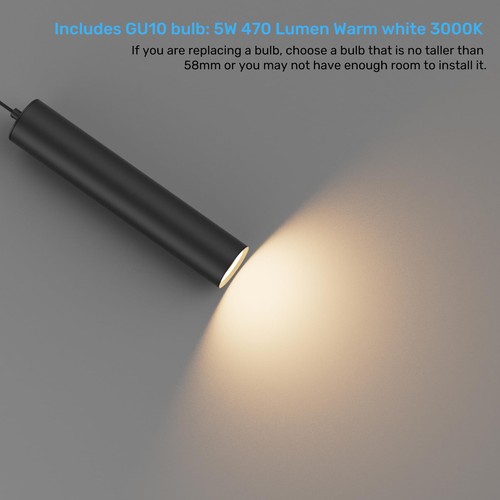 Klighten Lampara Techo Colgante GU10 Cilindro Moderno Lámpara Colgante Aluminio - Imagen 4 de 24