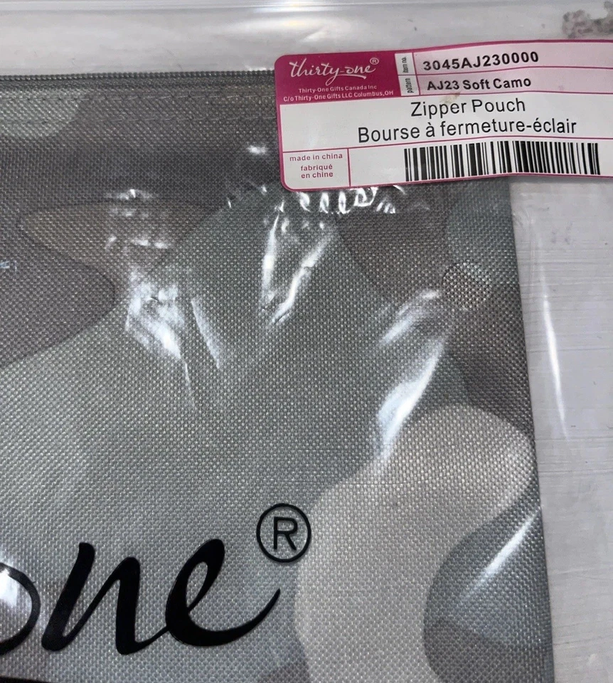 "Thirty-One Bolsa con Cremallera Suave Camuflaje Treinta y Uno Regalos Bolso Nuevo 12""x 9""" Foto 4 de 4