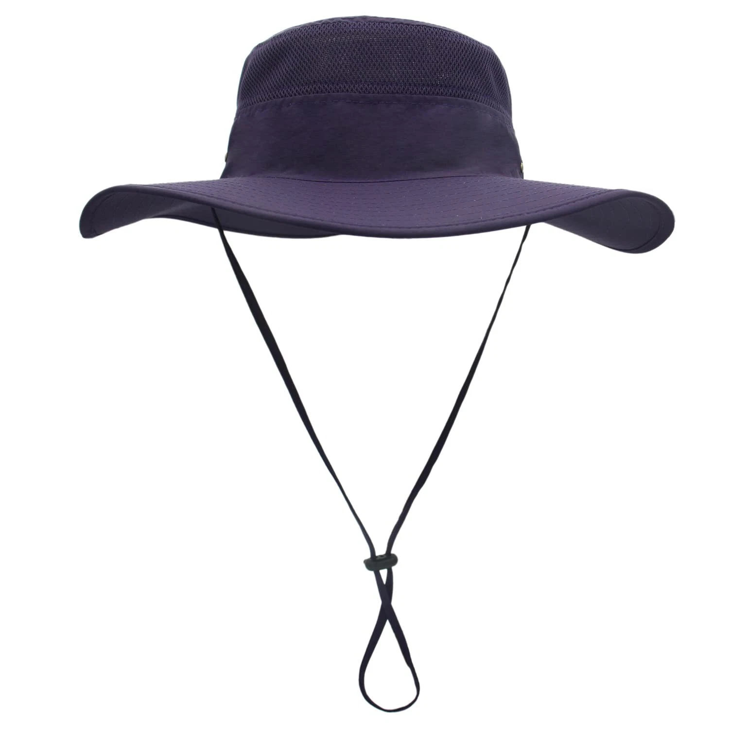 Men's Sun Hat UPF 50+ Wide Brim Bucket Hat Windproof Fishing Hats Deep Purple