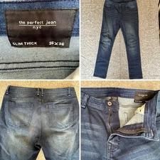 The Perfect Jean NYC Slim Thick Fit Mens 36 x 36 Dark Wash Stretch Denim